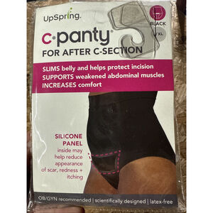 New TWO UPSPRING UpSpring C-Panty C-Section Recovery Briefs L/XL Nude Black